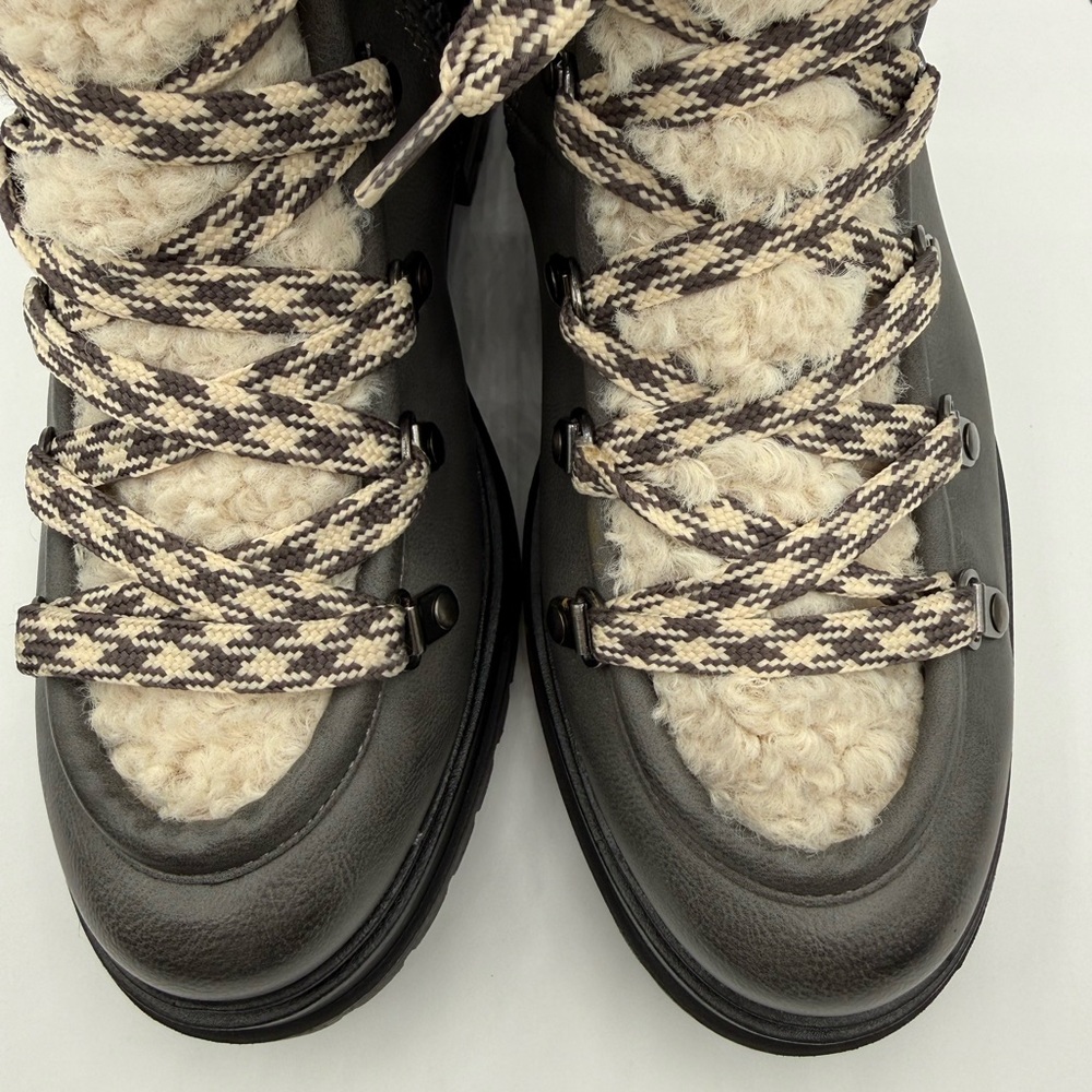 Circus by Sam Edelman Giselle Faux Fur Plaid Hiker Ankle Side Zip Boots  Size 9 - Picture 12 of 16